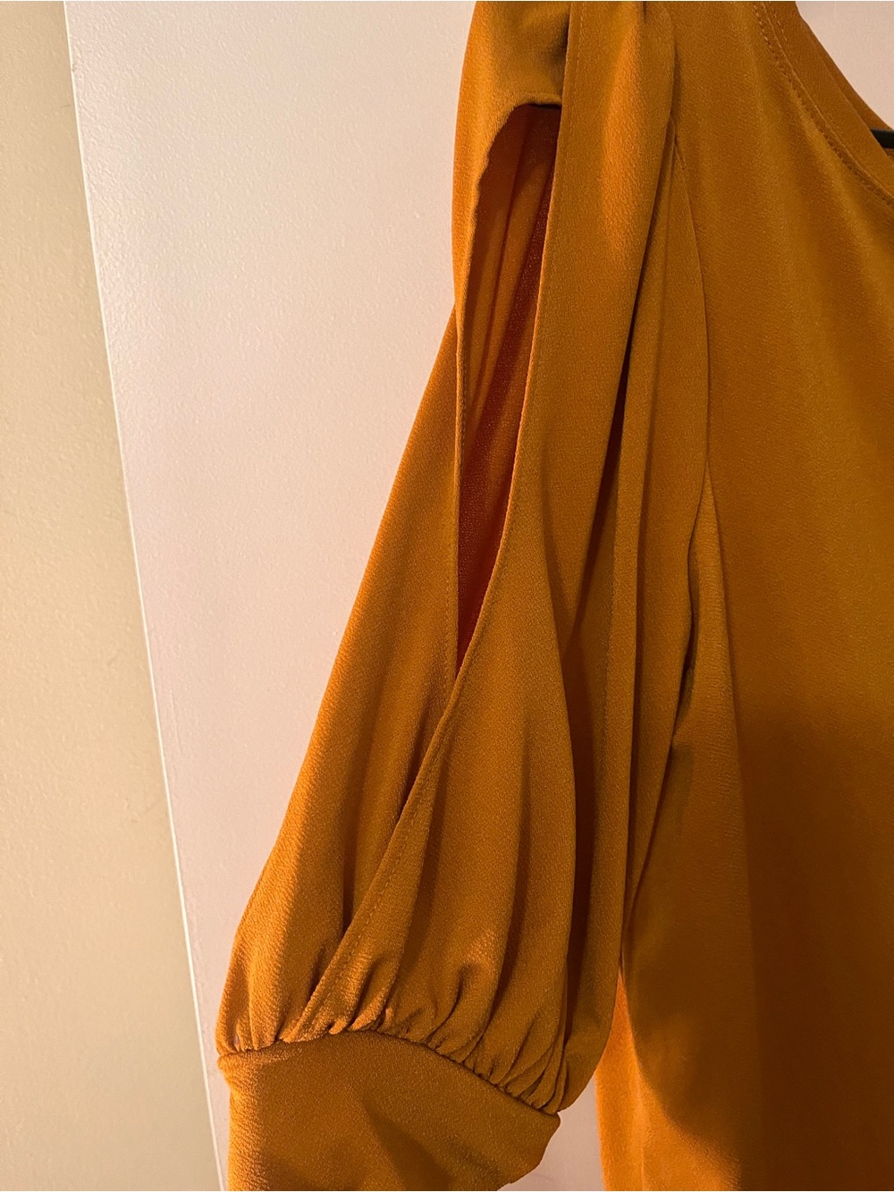 Worthington Mustard Puff-Sleeve Blouse - Picture 3 of 4